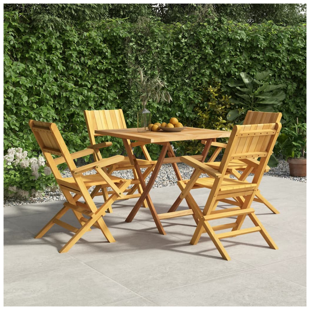 5 Piece Garden Dining Set Solid Wood Teak - anydaydirect