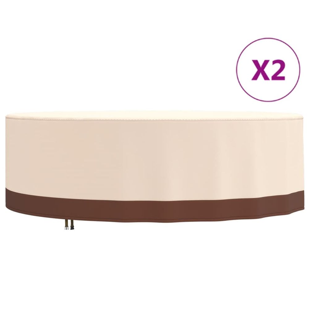 vidaXL Garden Furniture Covers 2 pcs Ø 279x71 cm 600D Oxford Fabric - anydaydirect