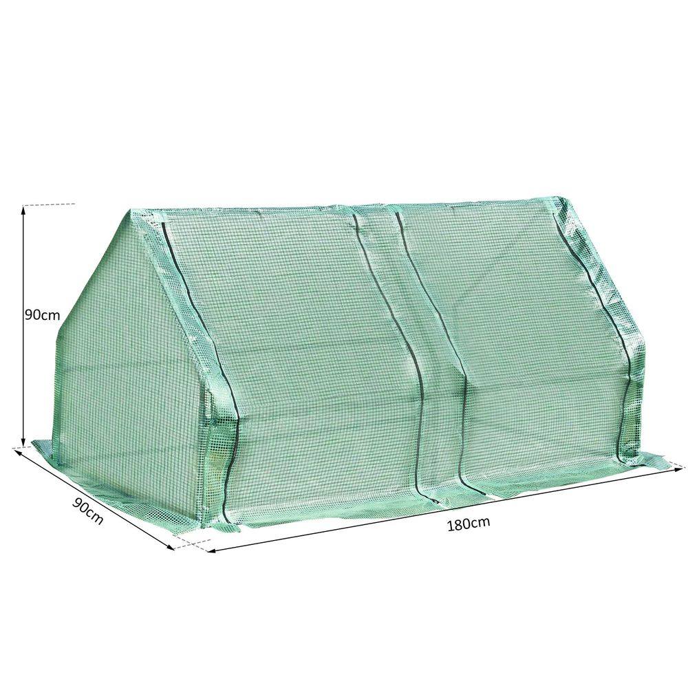 Greenhouse Steel Frame Green Plant Grow Vegetable Flower Zipper Door Cover - anydaydirect