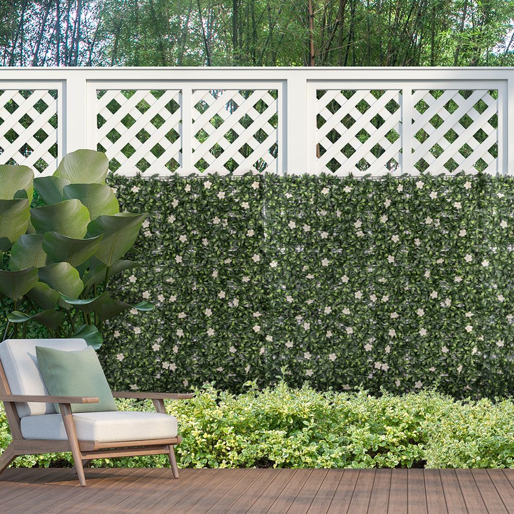 12PCS Artificial Boxwood Panel  Faux Rhododendron Greenery Backdrop Outsunny - anydaydirect