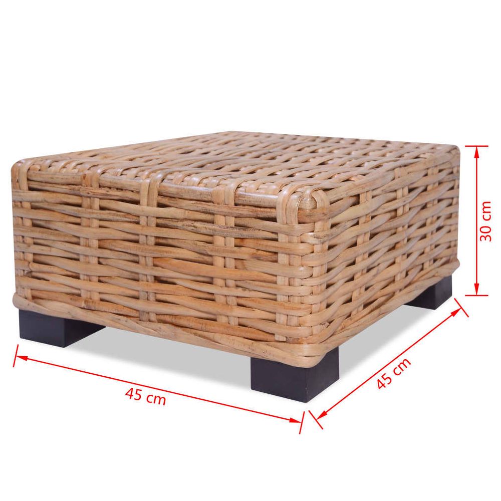 Coffee Table Natural Rattan 45x45x30 cm - anydaydirect