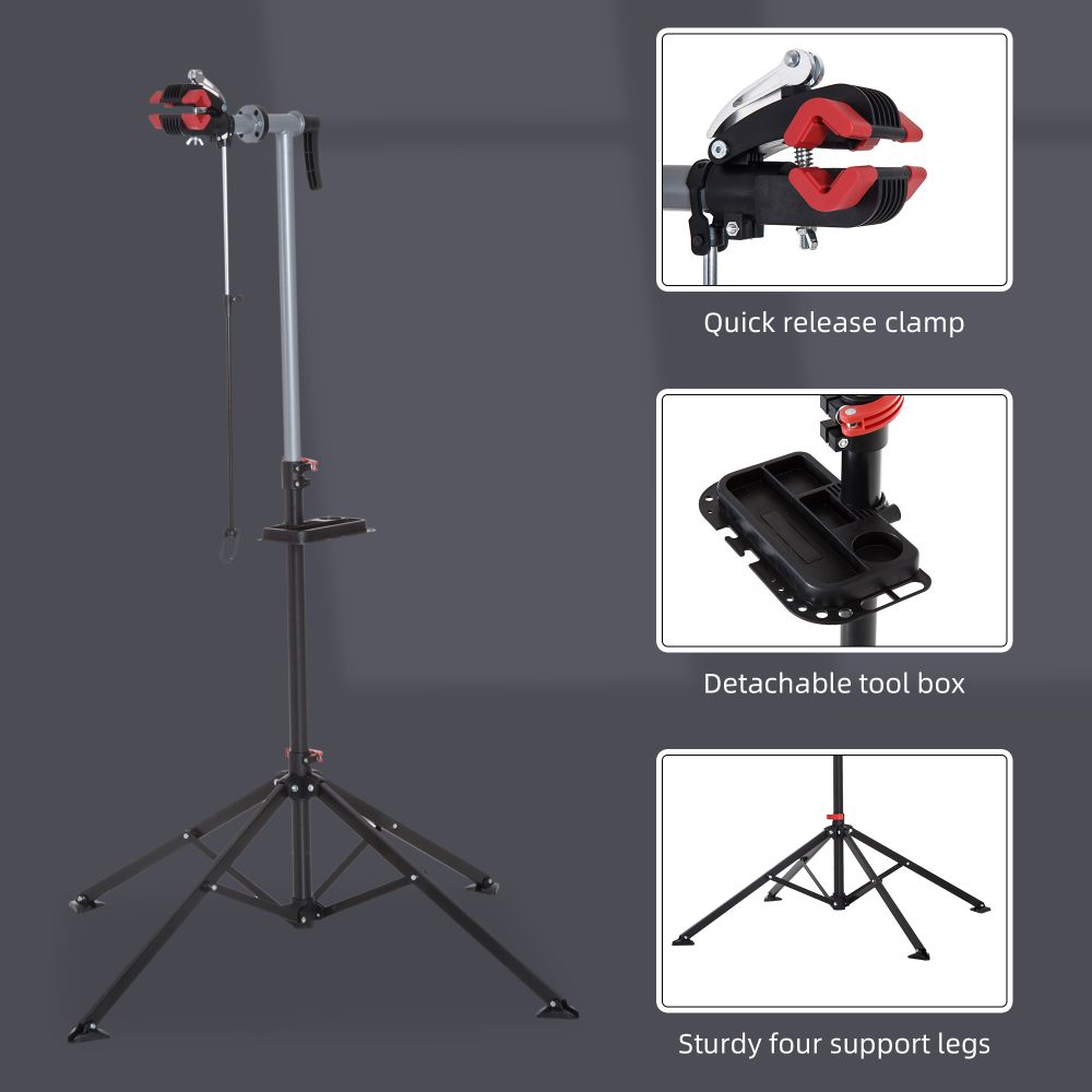Folding Bike Cycle Bicycle Maintenance Repair Stand Rack Tool Adjustable - anydaydirect