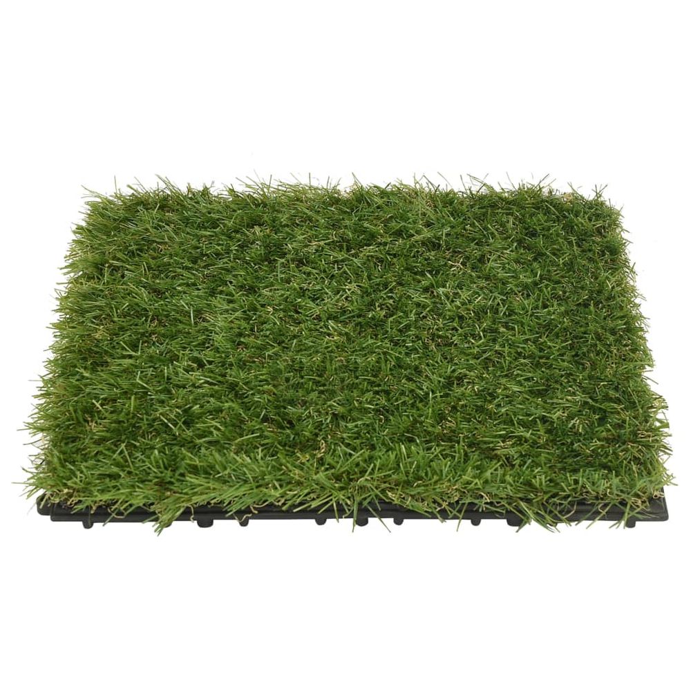 Artificial Grass Tiles 11 pcs Green 30x30 cm - anydaydirect