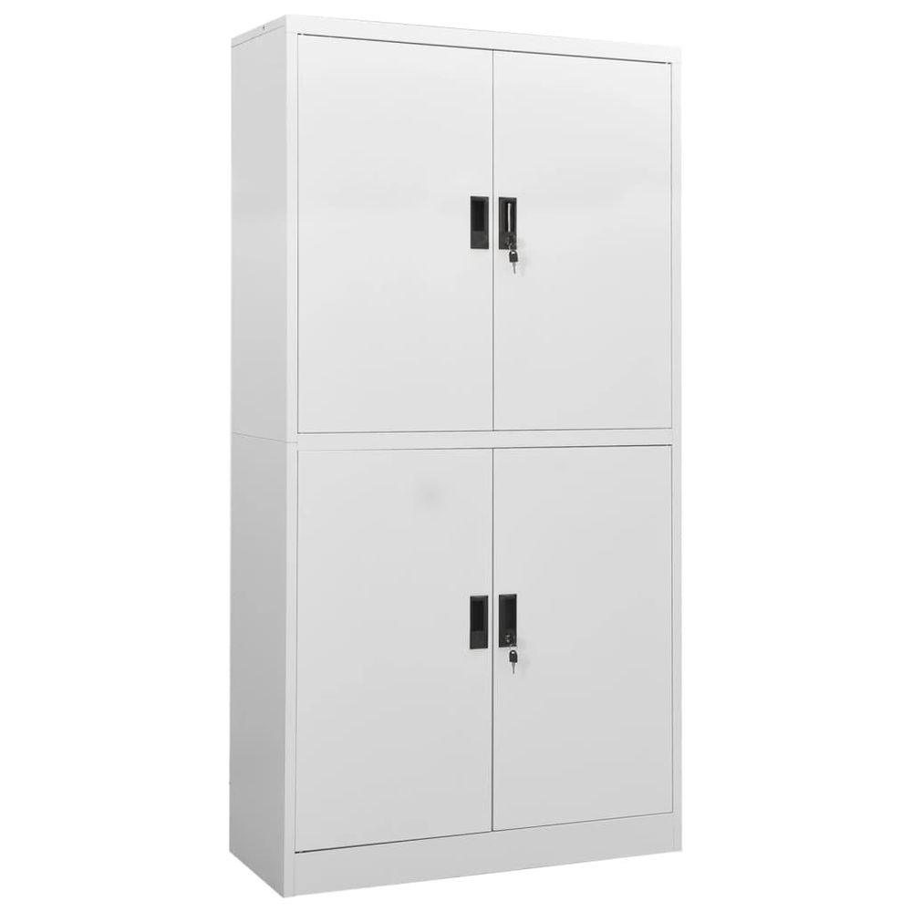 Office Cabinet White 90x40x180 cm Steel - anydaydirect