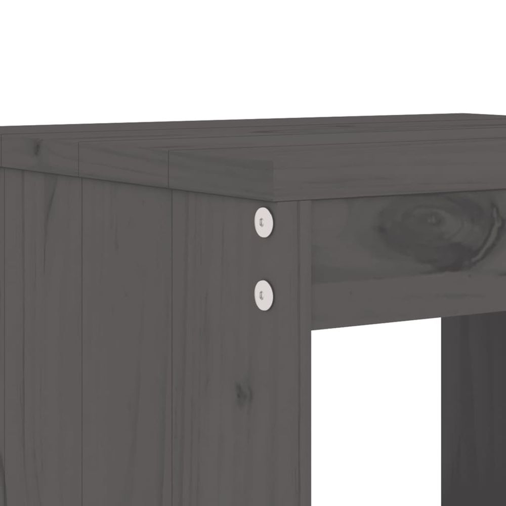 vidaXL 3 Piece Garden Bistro Set Grey Solid Wood Pine - anydaydirect