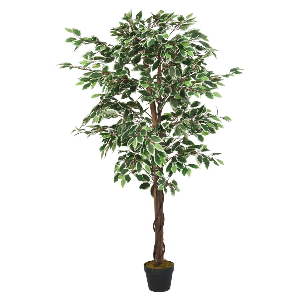 vidaXL Artificial Ficus Tree 1260 Leaves 200 cm Green - anydaydirect