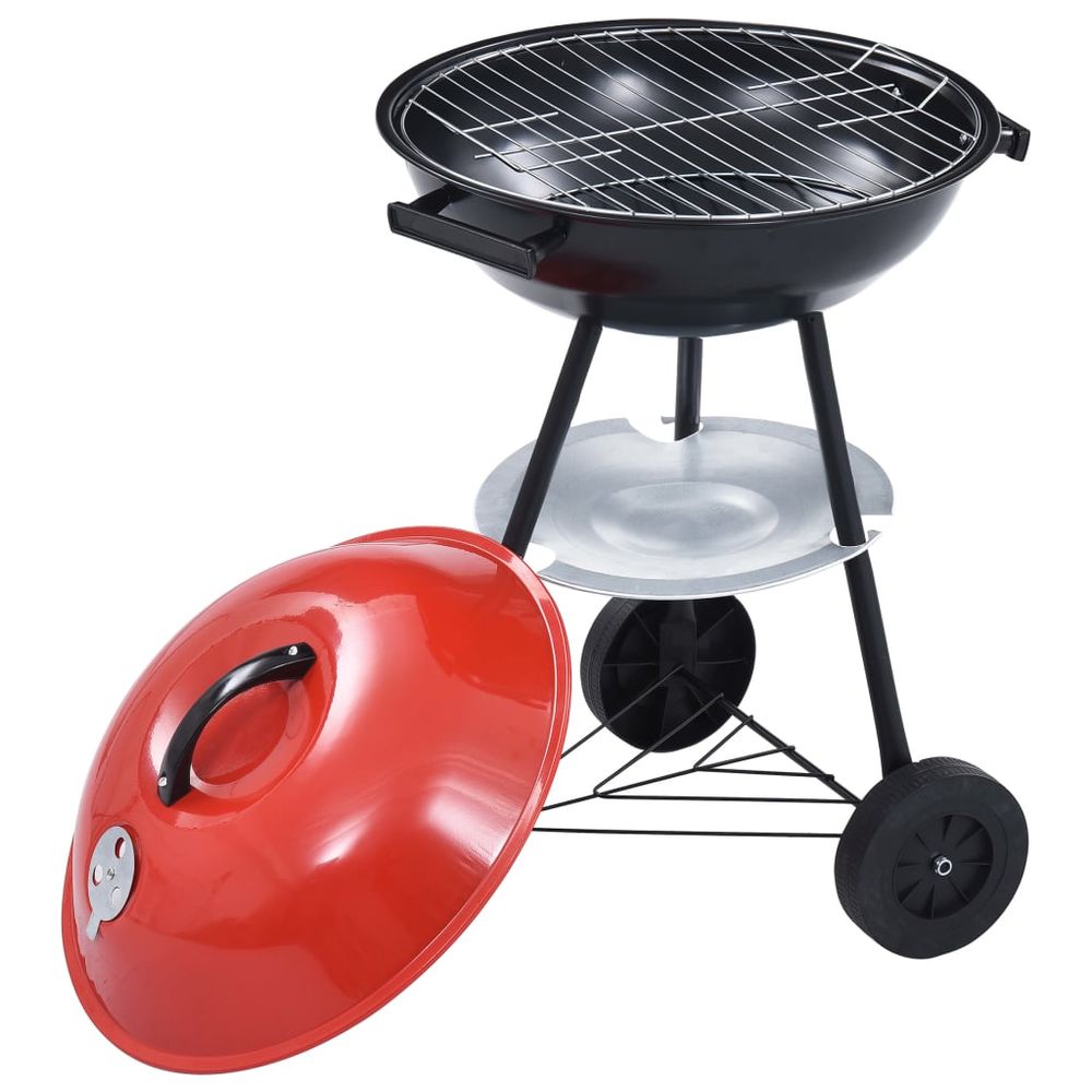 Portable XXL Charcoal Kettle BBQ Grill with Wheels 44 cm - anydaydirect