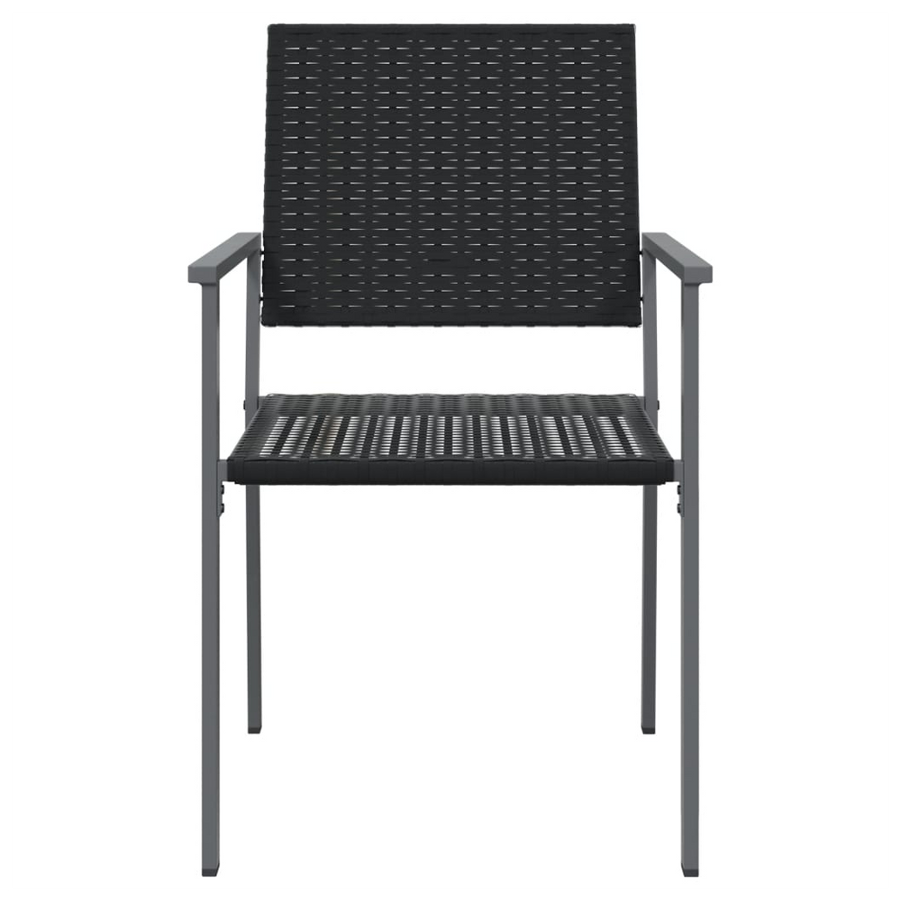 vidaXL Garden Chairs 2 pcs Black 54x62.5x89 cm Poly Rattan - anydaydirect