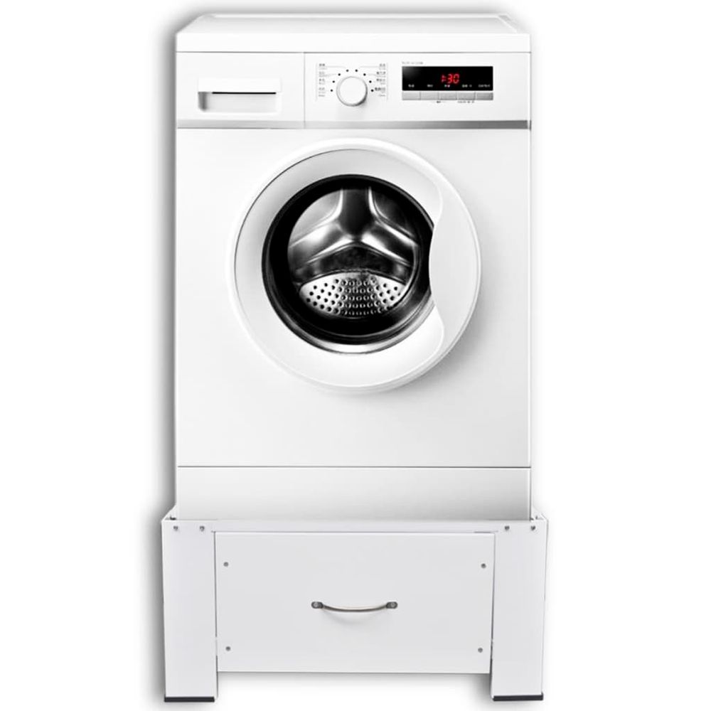 Washing Machine Pedestal with Drawer White - anydaydirect