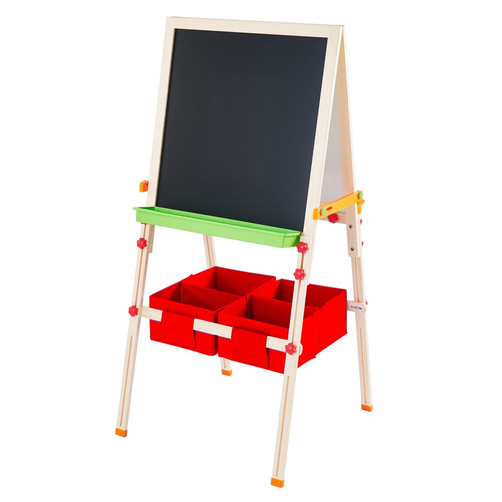 Kids Easel Chalkboard Blackboard Whiteboard Adjust Height TK-FB028R - anydaydirect