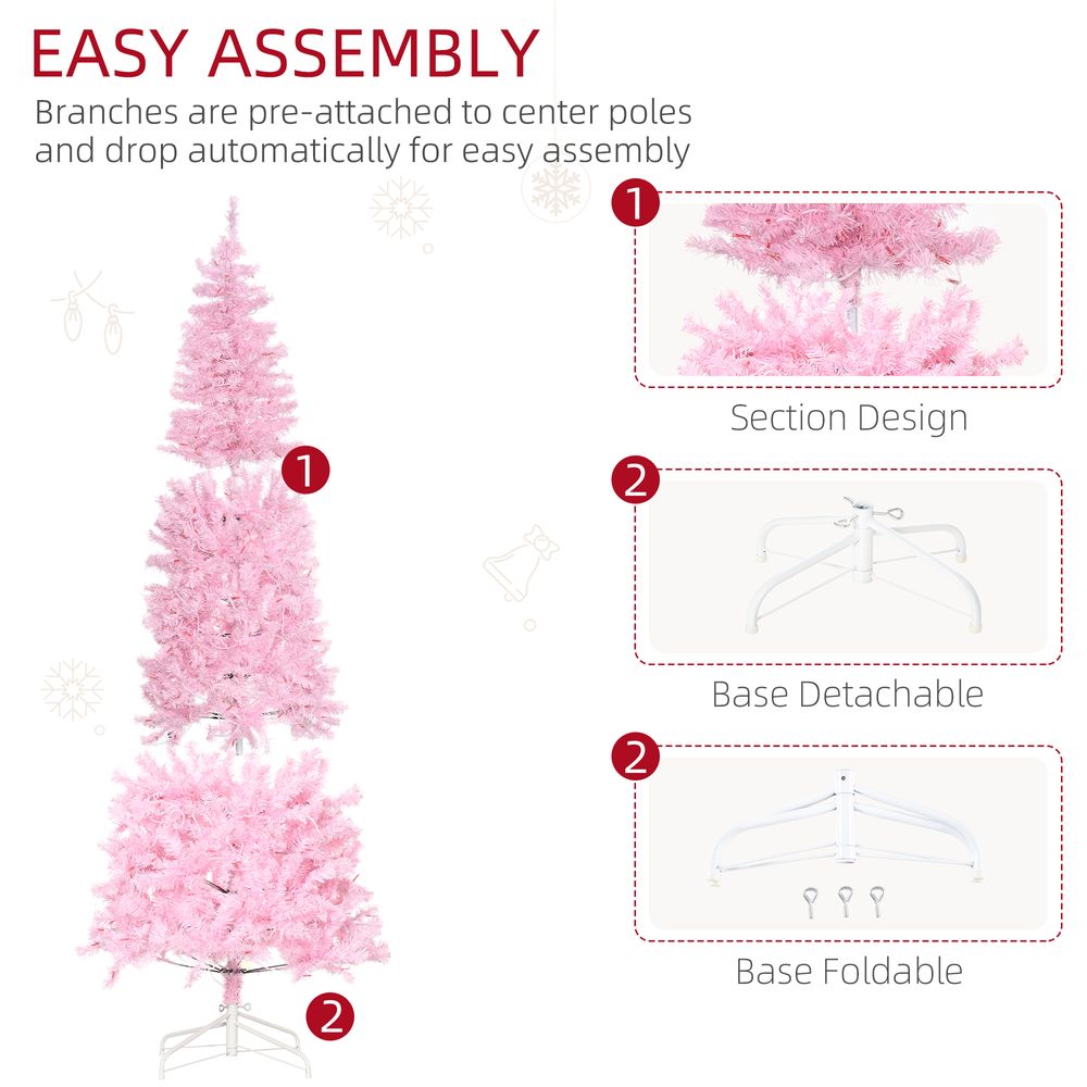 7FT Prelit Artificial Christmas Tree Holiday Home Decor  350 LED Light HOMCOM - anydaydirect