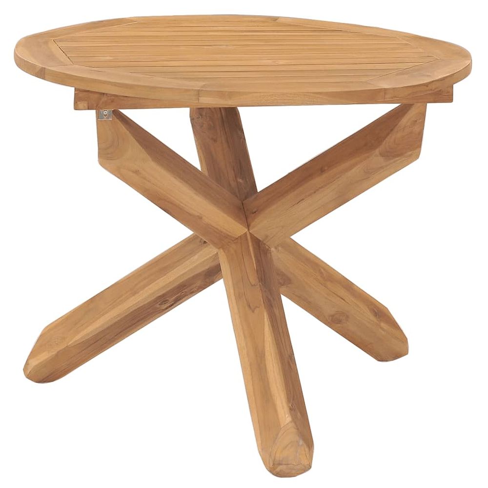 Garden Dining Table Ø90x75 cm Solid Teak Wood - anydaydirect