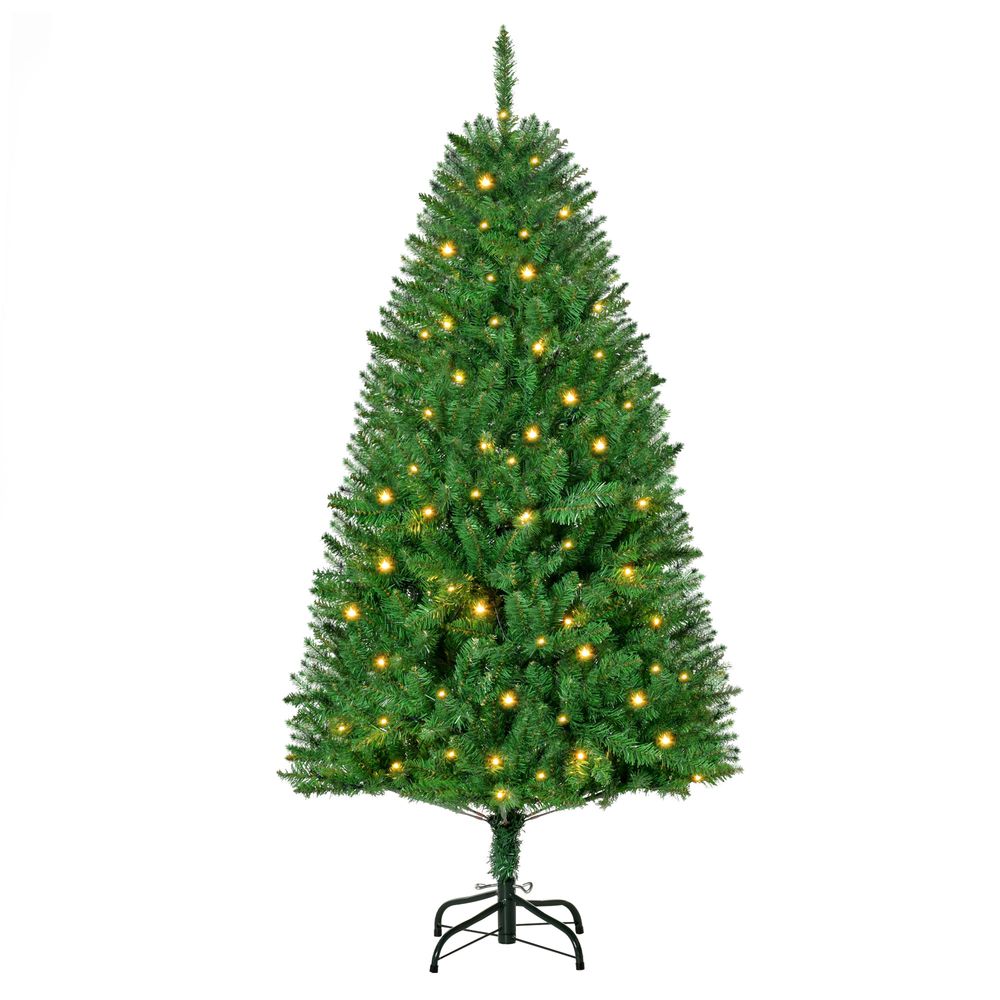 5 Feet Christmas Tree Warm White LED Light Holiday Home Decoration, Green - anydaydirect