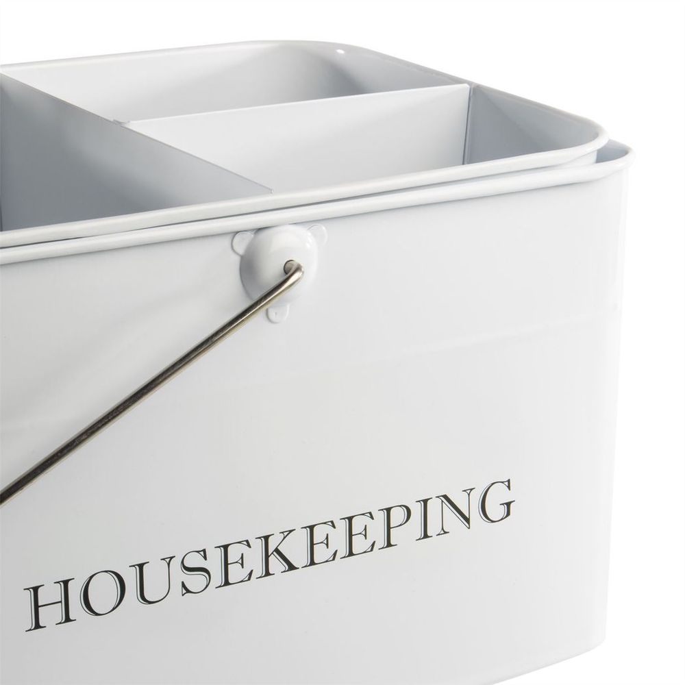 Vintage Housekeeping Cleaning Caddy White | M&W - anydaydirect