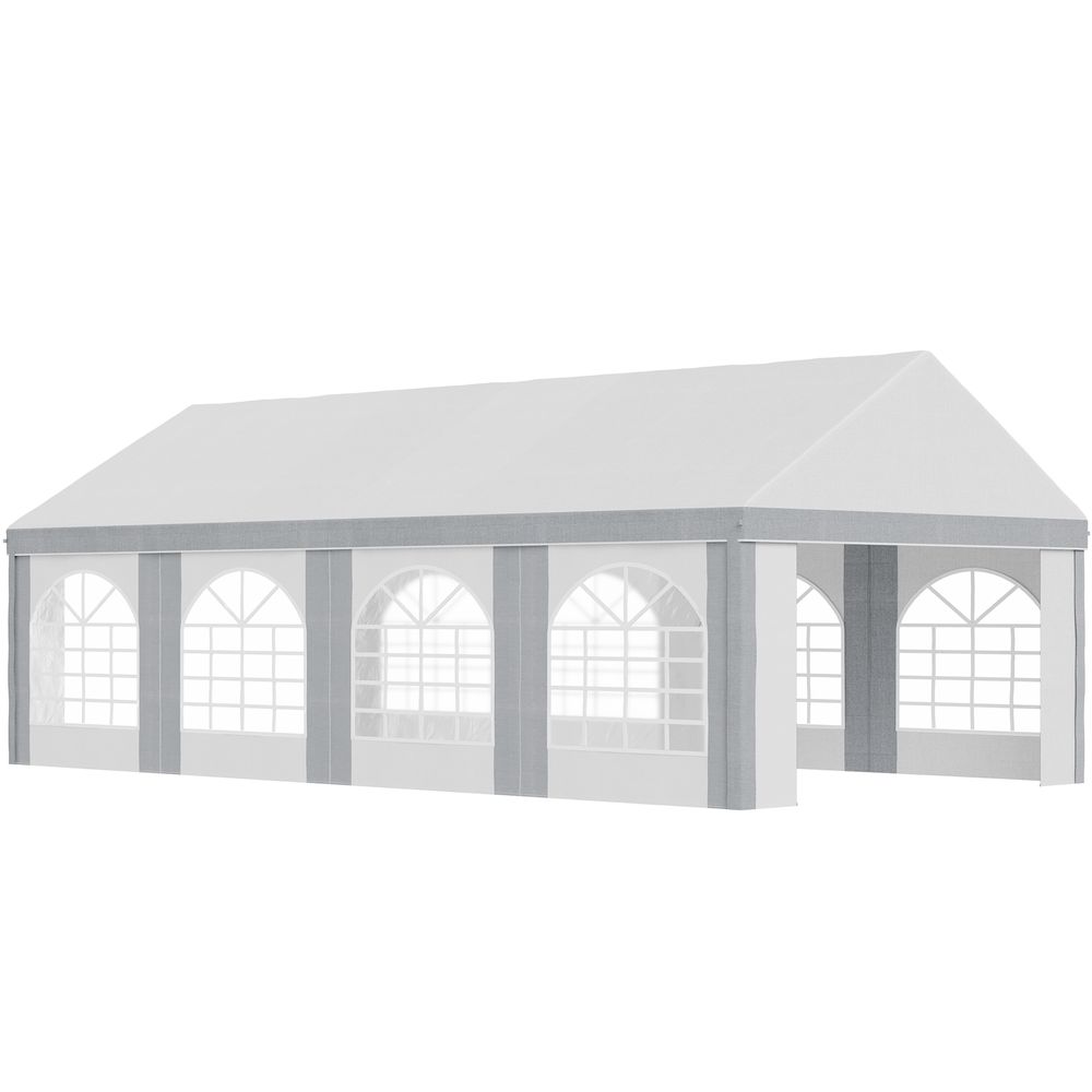 8 x 4m Party Tent, Marquee Gazebo with Sides, Eight Windows and Double Doors - anydaydirect