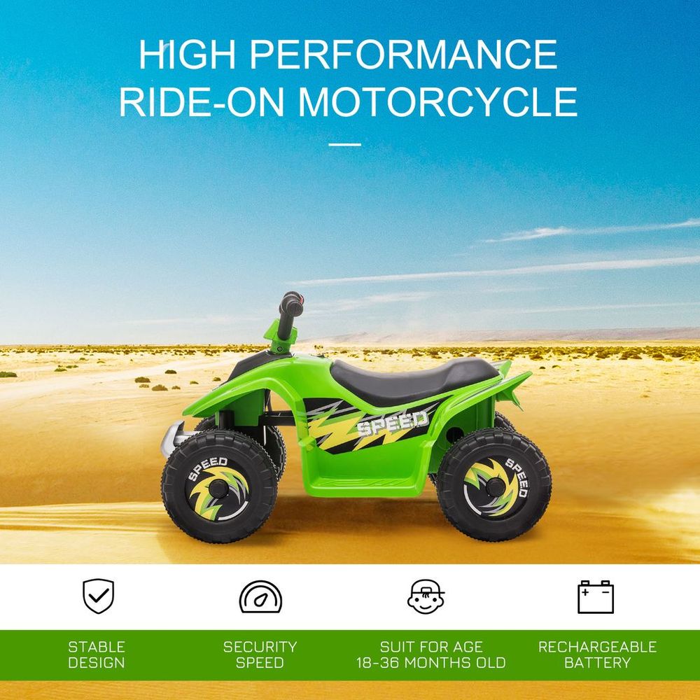 6V Kids Electric Ride on Car with Big Wheels 18-36 Months Toddlers Green - anydaydirect