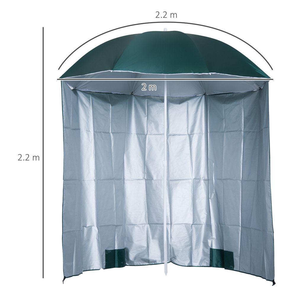 2.2M Fishing Umbrella Garden parasol Outdoor Sun Shelter Shade Canopy Outsunny - anydaydirect