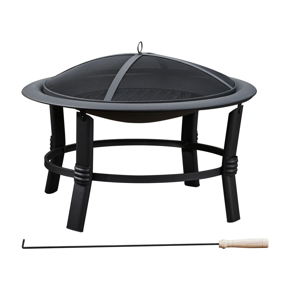 Garden Wood or Log Burning Fire Pit, Outdoor Firepit & Accessories - anydaydirect