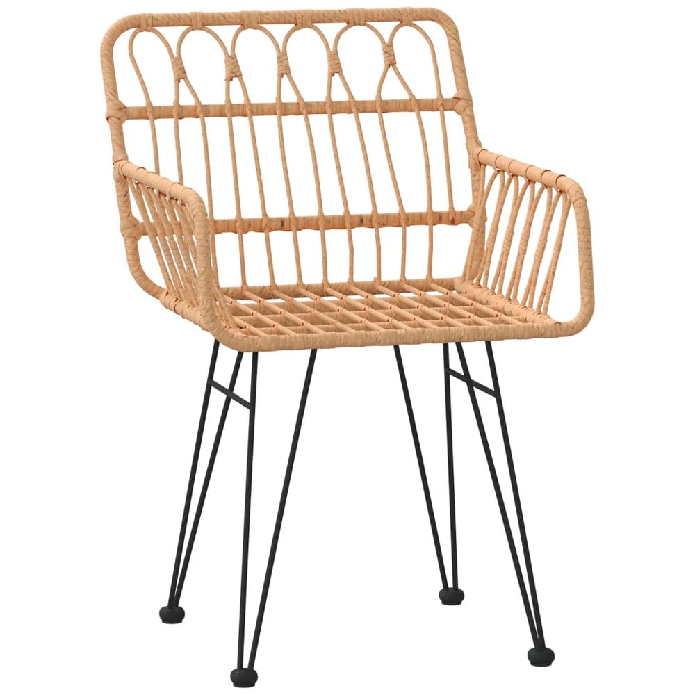 Garden Chairs 2 pcs with Armrest 56x64x80 cm PE Rattan - anydaydirect