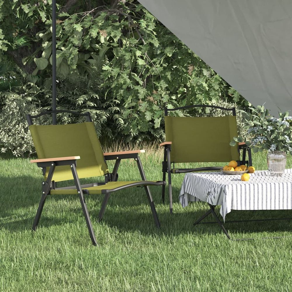 Camping Chairs 2 pcs Beige 54x43x59cm Oxford Fabric - anydaydirect