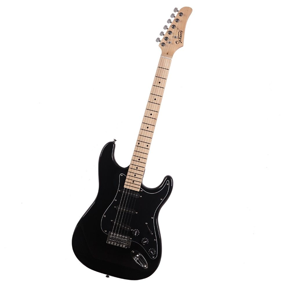 Glarry GST Stylish Electric Guitar Kit with Black Pickguard Black - anydaydirect