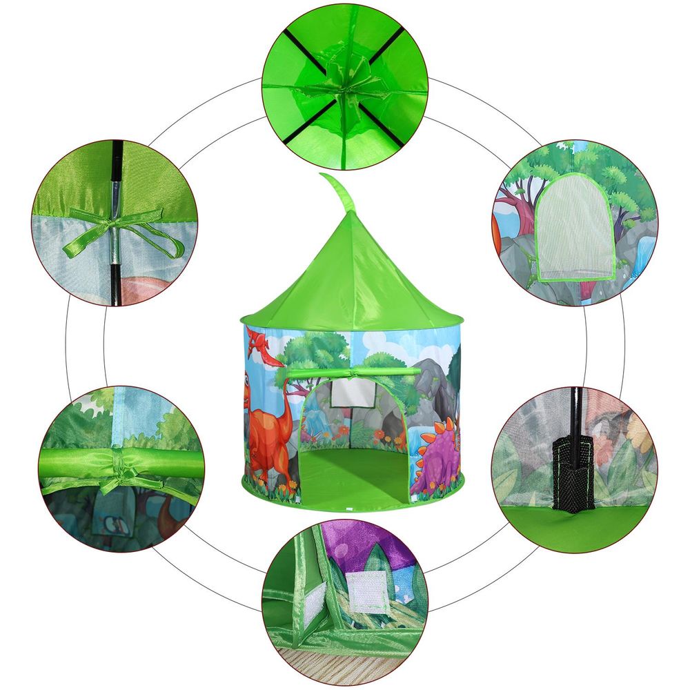 SOKA Play Tent Pop Up Indoor or Outdoor Garden Playhouse Dino Tent for Kids Childrens - anydaydirect