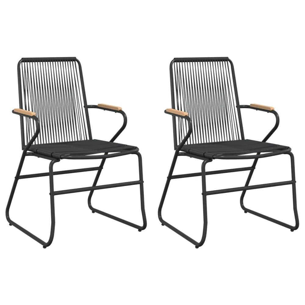 3 Piece Garden Dining Set Black PVC Rattan - anydaydirect