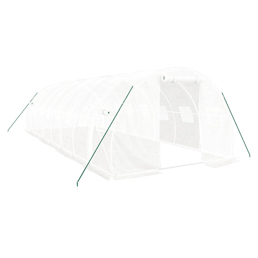 vidaXL Greenhouse with Steel Frame White 24 m² 8x3x2 m - anydaydirect