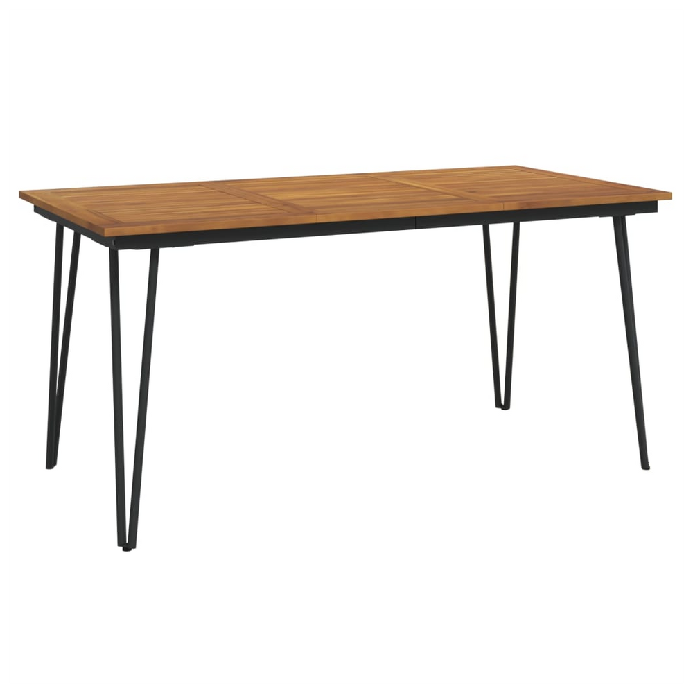 Garden Table with Hairpin Legs 160x80x75 cm Solid Wood Acacia - anydaydirect