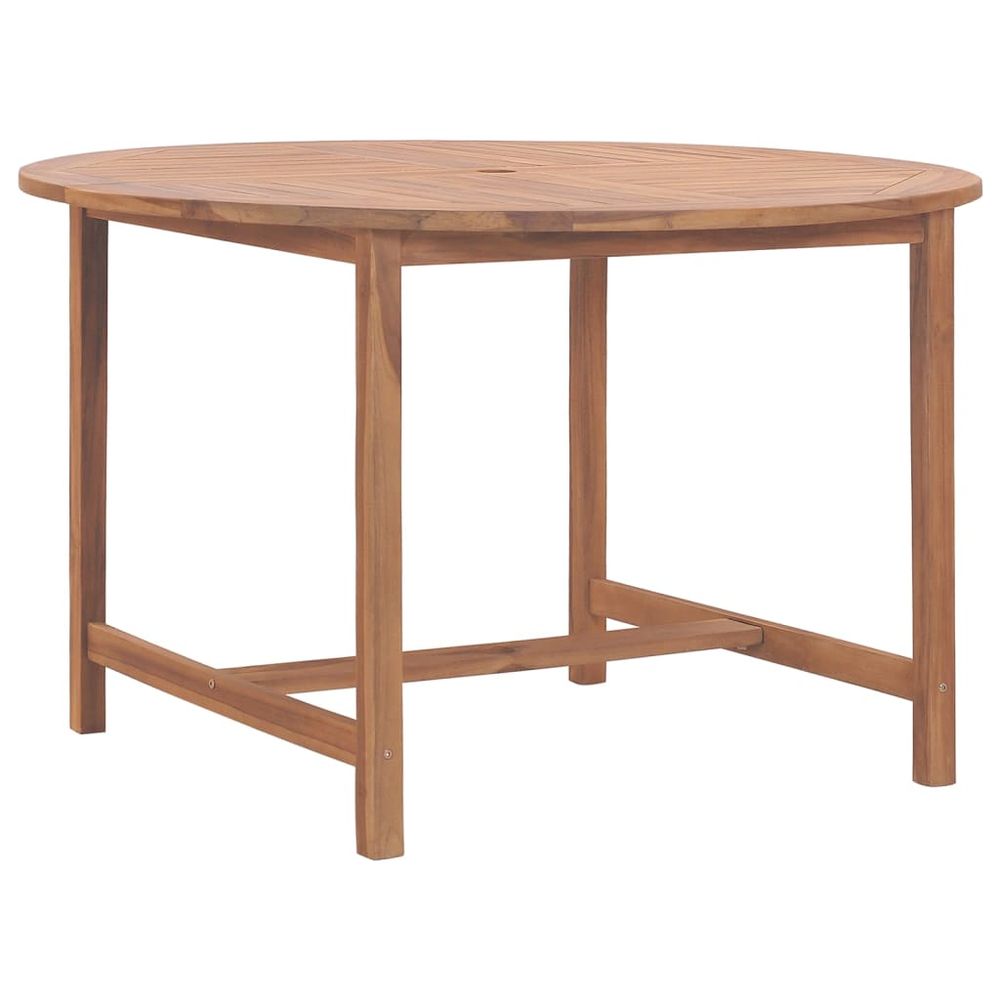 Garden Dining Table Ø110x75 cm Solid Wood Teak - anydaydirect