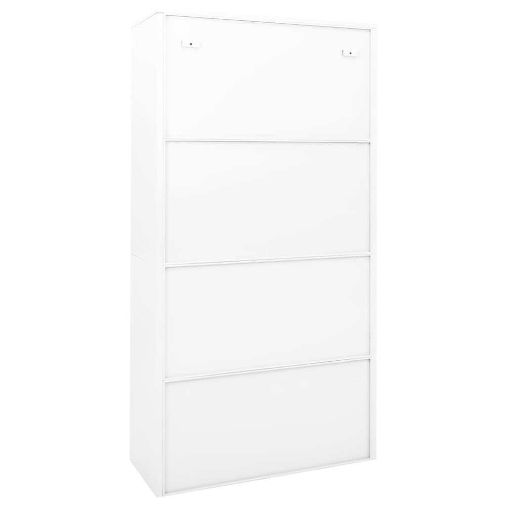 Office Cabinet with Sliding Door White 90x40x180 cm Steel - anydaydirect