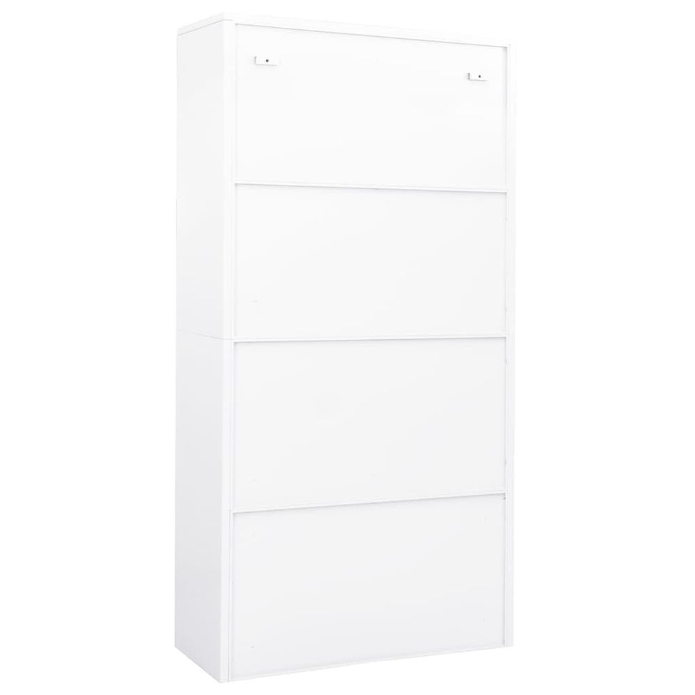 Office Cabinet White 90x40x180 cm Steel - anydaydirect