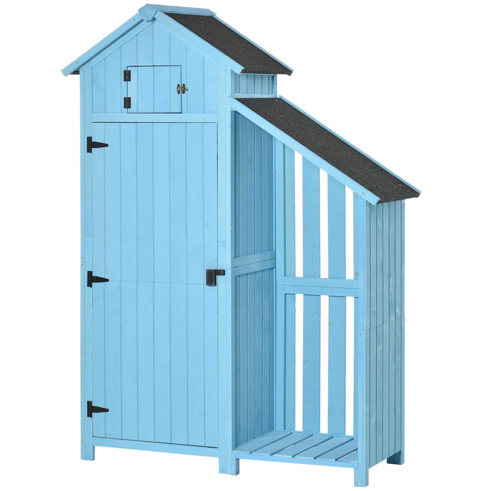 Garden Storage Shed Outdoor Firewood House w/ Waterproof Asphalt Roof - anydaydirect