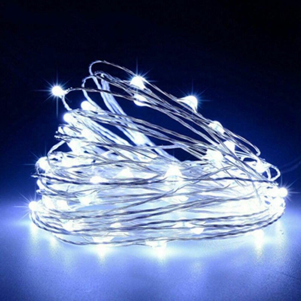 20 Cold White LED String Fairy Lights Battery Home Twinkle Decor Party Christmas Garden - anydaydirect