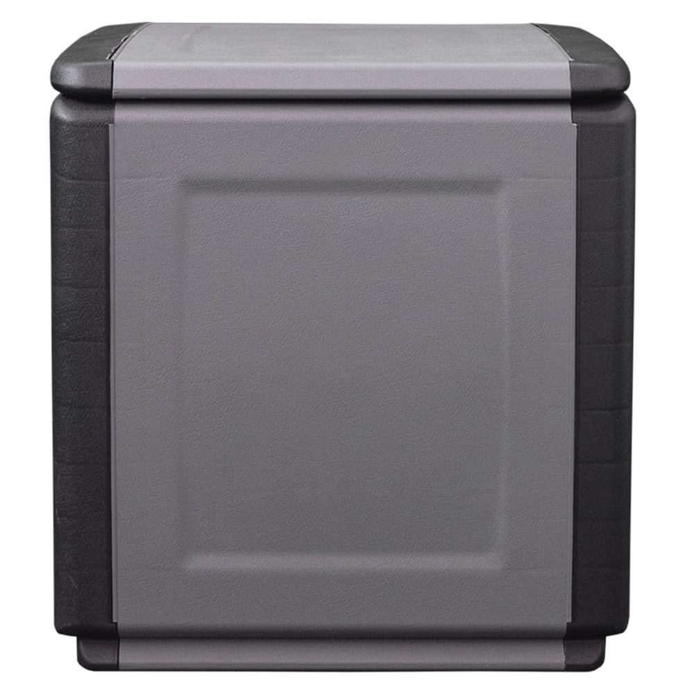 Garden Storage Box 54x53x57 cm 130 L Dark Grey and Black - anydaydirect
