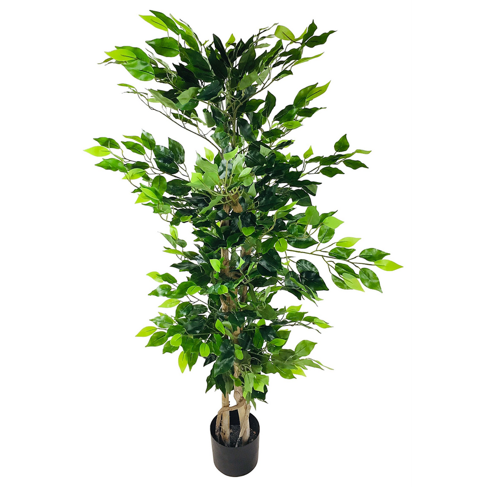 Artificial Ficus Tree with Natural Trunk 125cm - anydaydirect