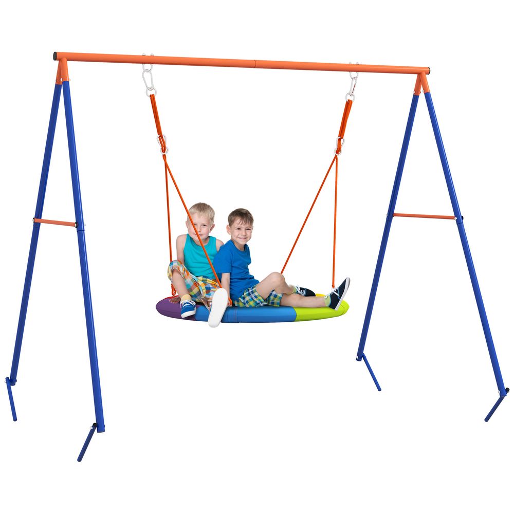 Outsunny Kids Swing Nest Swing Seat with A-Frame Structure for Outdoor Use - anydaydirect