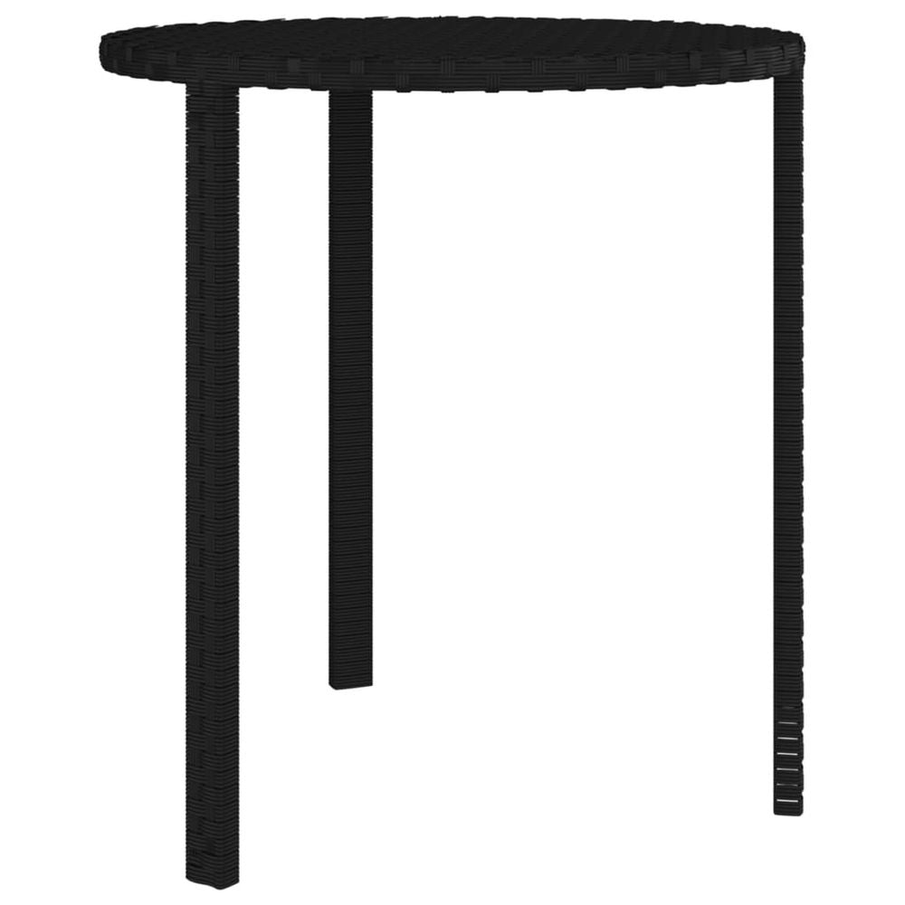 Side Tables 3 pcs Black Poly Rattan - anydaydirect