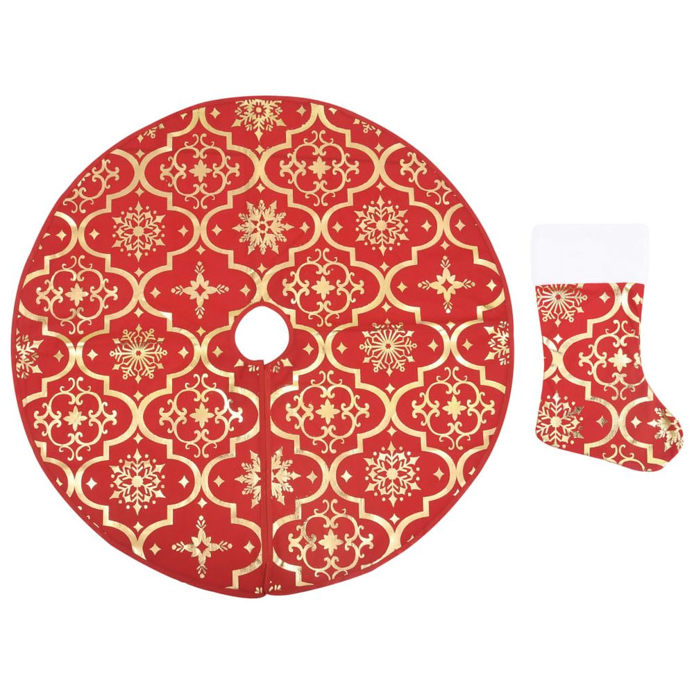 Luxury Christmas Tree Skirt with Sock 90 cm to 150cm Fabric - anydaydirect