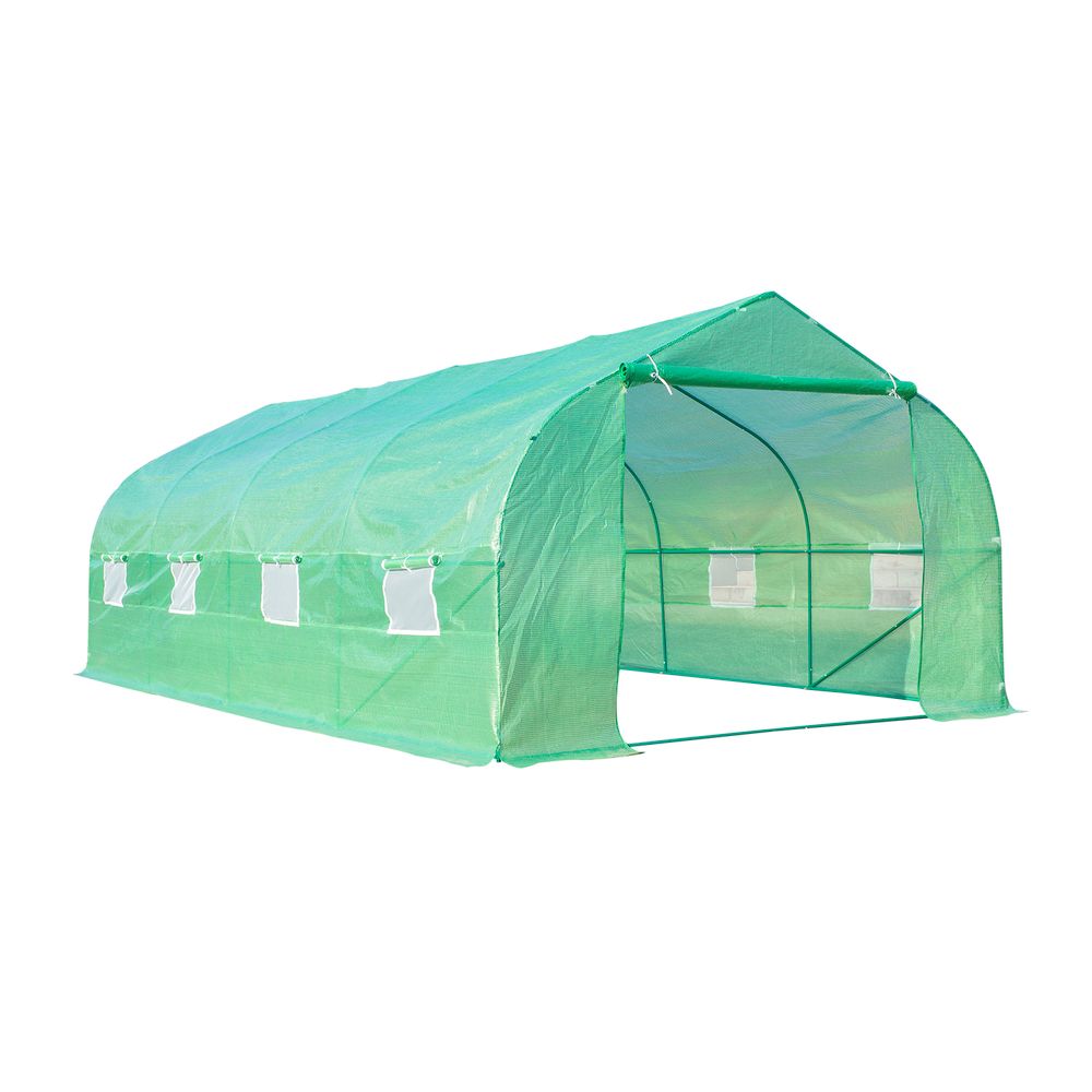 Garden Polytunnel Walk-in Greenhouse Round Gable Top Window Heat Shed - anydaydirect
