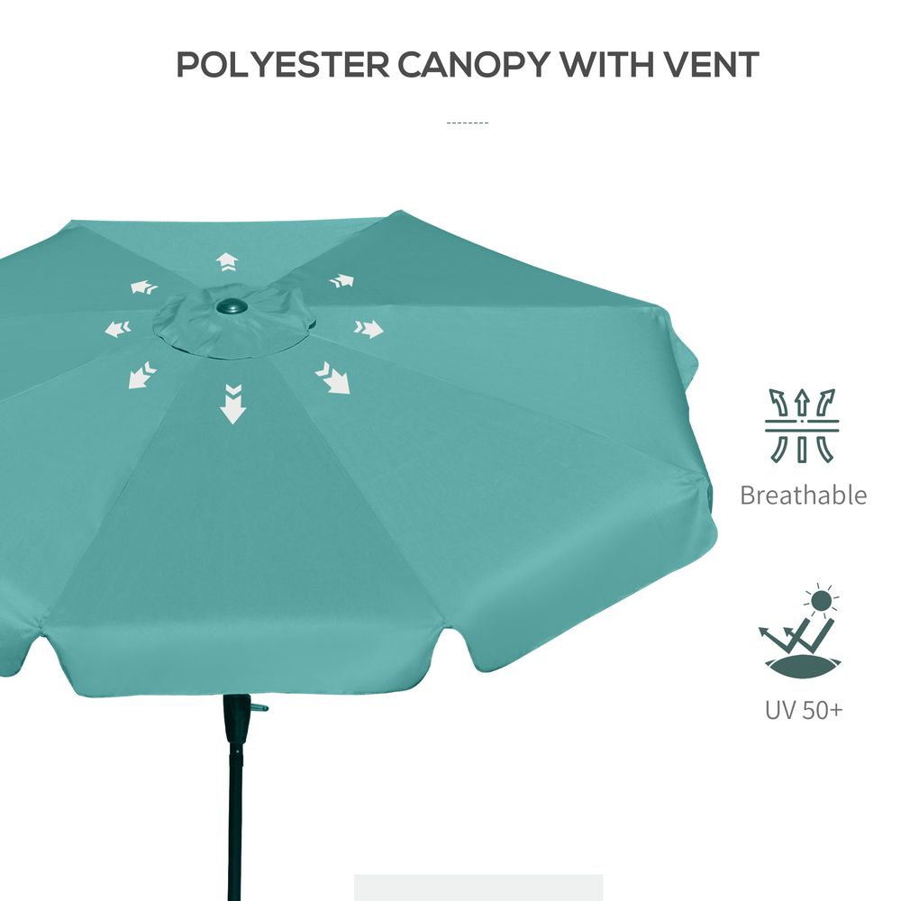 2.66m Patio Umbrella Garden Green - anydaydirect