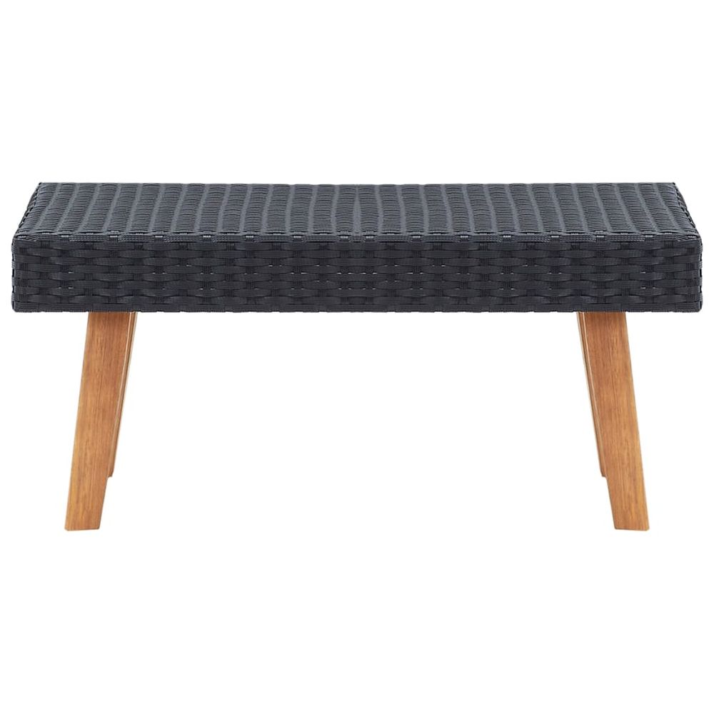 Garden Coffee Table Poly Rattan Black - anydaydirect
