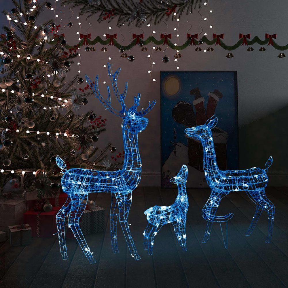 Acrylic Reindeer Family Christmas Decoration 300 LED Warm White - anydaydirect