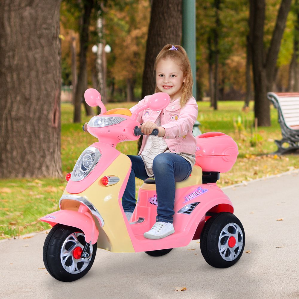 Electric Ride on Toy Car Kids Motorbike Children Battery Tricycle Pink - anydaydirect