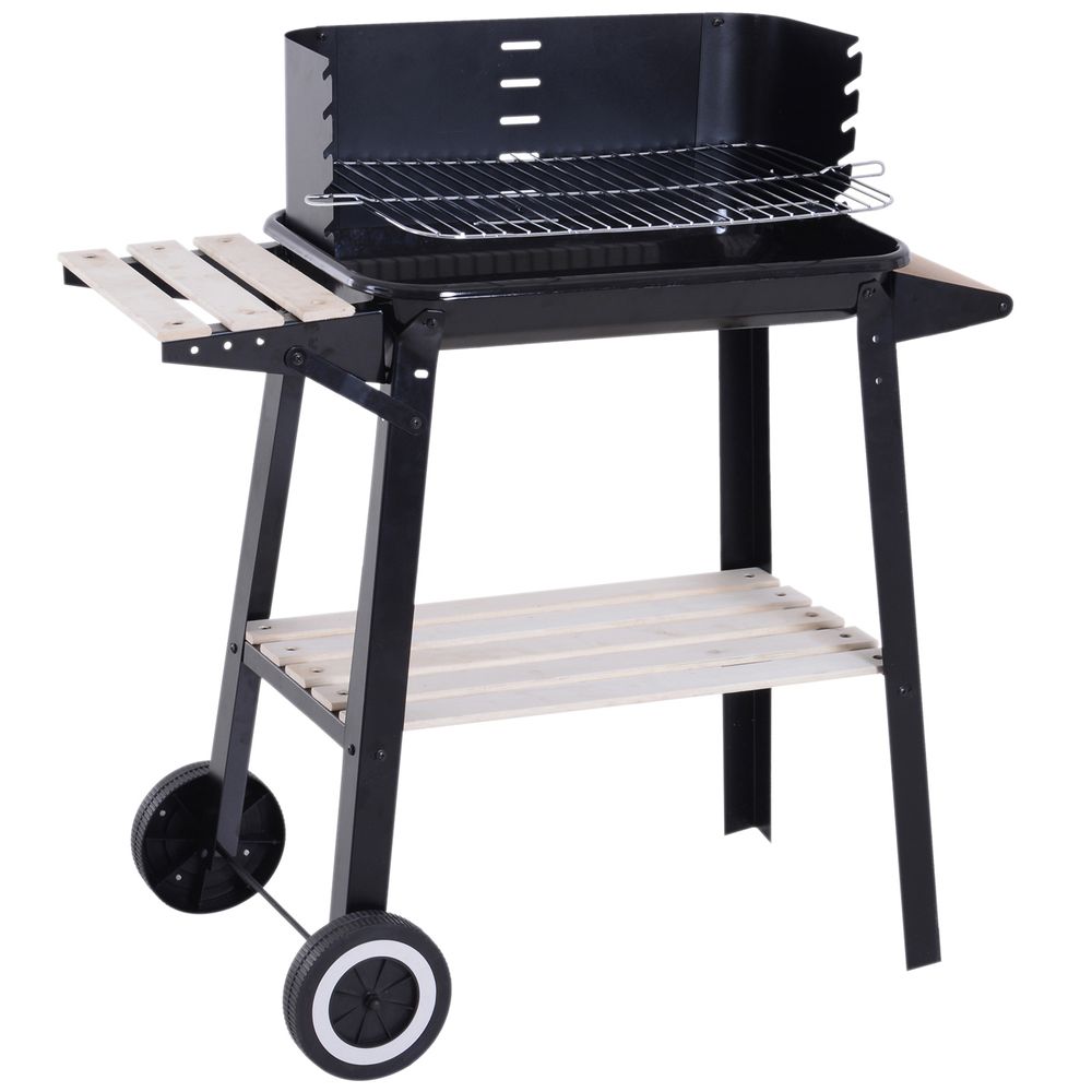 Outsunny Charcoal BBQ Grill,  87Lx45Wx83H cm-Black - anydaydirect