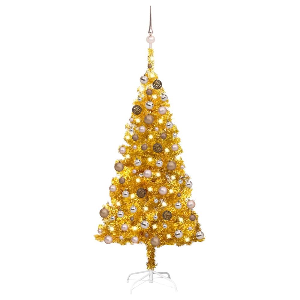 Artificial Christmas Tree with LEDs&Ball Set 120 cm  to 240cm PVC - anydaydirect