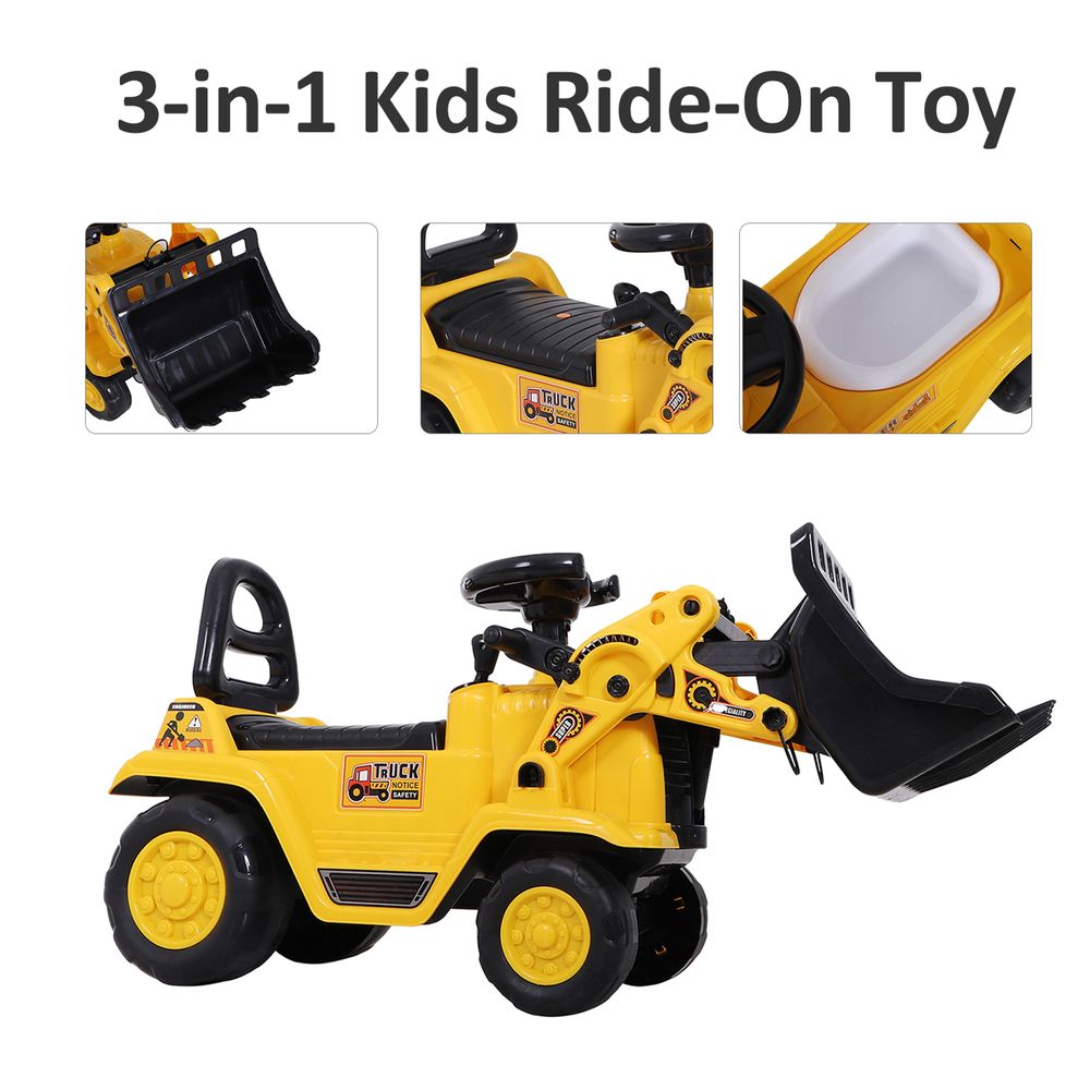 Ride-On Bulldozer Toddler Scooter Storage Cart Construction Truck - anydaydirect