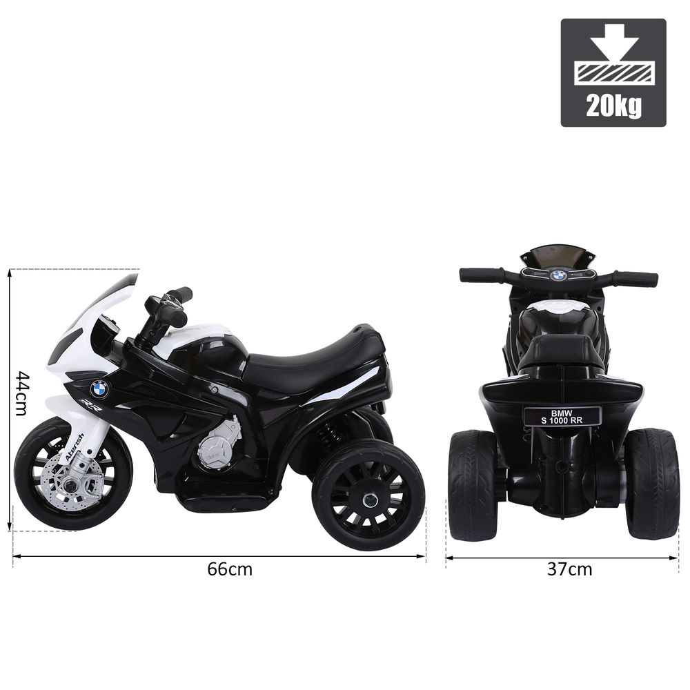 Electric Kids Ride on Motorcycle BMW Liscensed Headlights Music Black - anydaydirect