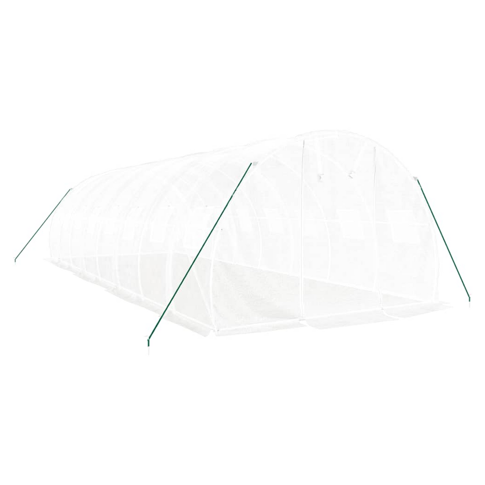 vidaXL Greenhouse with Steel Frame White 24 m² 8x3x2 m - anydaydirect