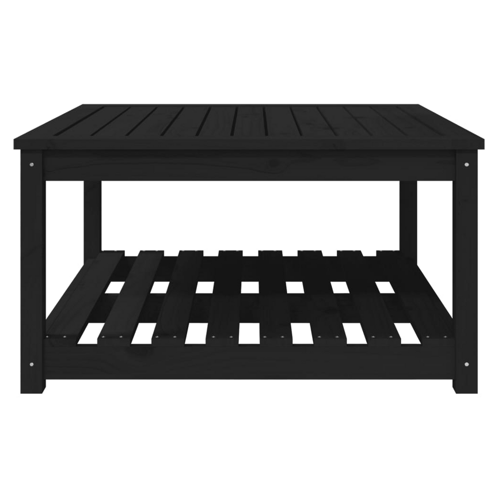 Garden Table Black 82.5x82.5x45 cm Solid Wood Pine - anydaydirect